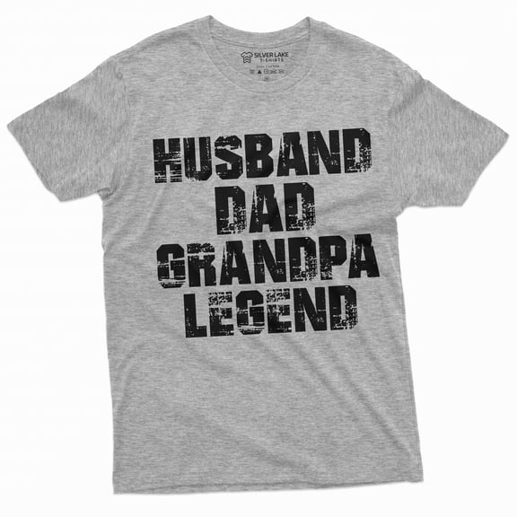 Men's Funny Husband Dad Grandpa Legend T-shirt Birthday Gift Tee Father's day Papa T-shirt (X-Large Grey)