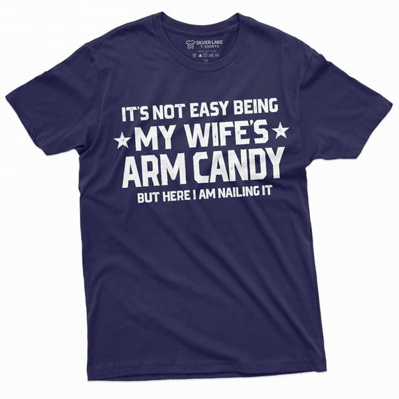 Men's Funny Husband Tee Wife's Army Candy T-shirt Anniversary Gifts Husband Shirts For Him Dad (3X-Large Navy Blue)