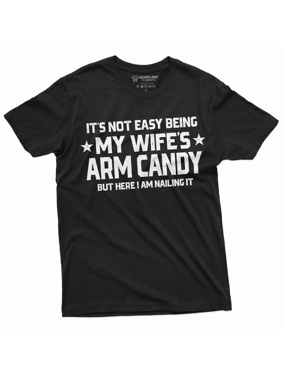 Men's Funny Husband Tee Wife's Army Candy T-shirt Anniversary Gifts Husband Shirts For Him Dad (XX-Large Black)