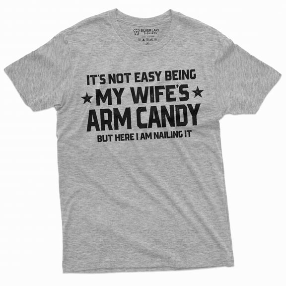 Men's Funny Husband Tee Wife's Army Candy T-shirt Anniversary Gifts Husband Shirts For Him Dad (XX-Large Grey)