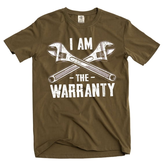Men's Funny I am The Warranty T-Shirt Diy garage mechanic humor tee (XX-Large Military Green)