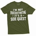 thumbnail image 1 of Men's Funny I am not procrastinating it's a side quest T-shirt Funny gaming humorous Birthday gift (Small Military Green), 1 of 7