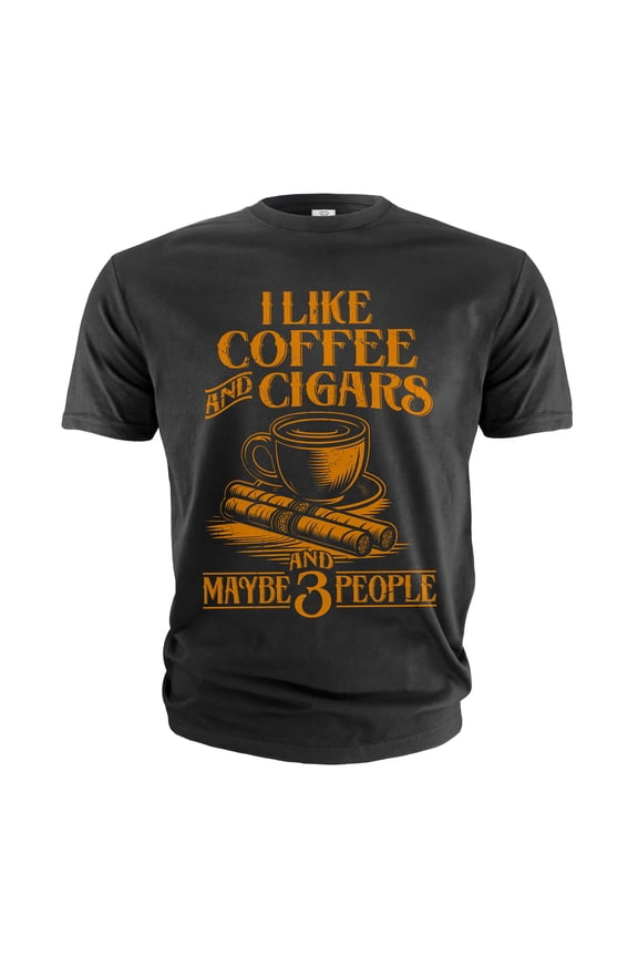 Men's Funny I like Coffee And Cigars Shirt Caffeine Funny Father's day dad Papa grandpa tee