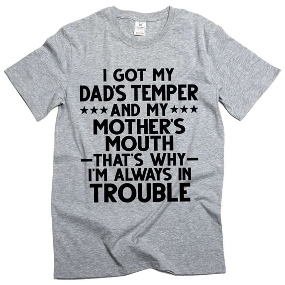 Men's Funny Joke T-shirt Son Daughter Humor Humorous Gifts Family Gift Tees From Dad Mom (Large Grey)