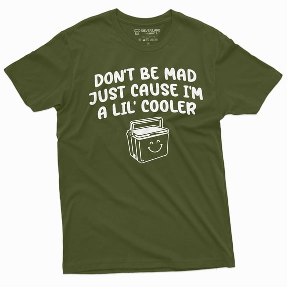 Men's Funny Lil Cooler double meaning T-shirt Birthday Gift funny saying Tee Shirt (Medium Military Green)