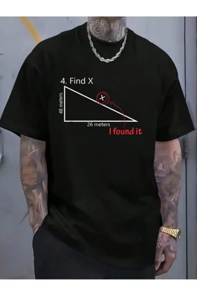 Men's Funny Math Nerd Find X Graphic T-Shirt