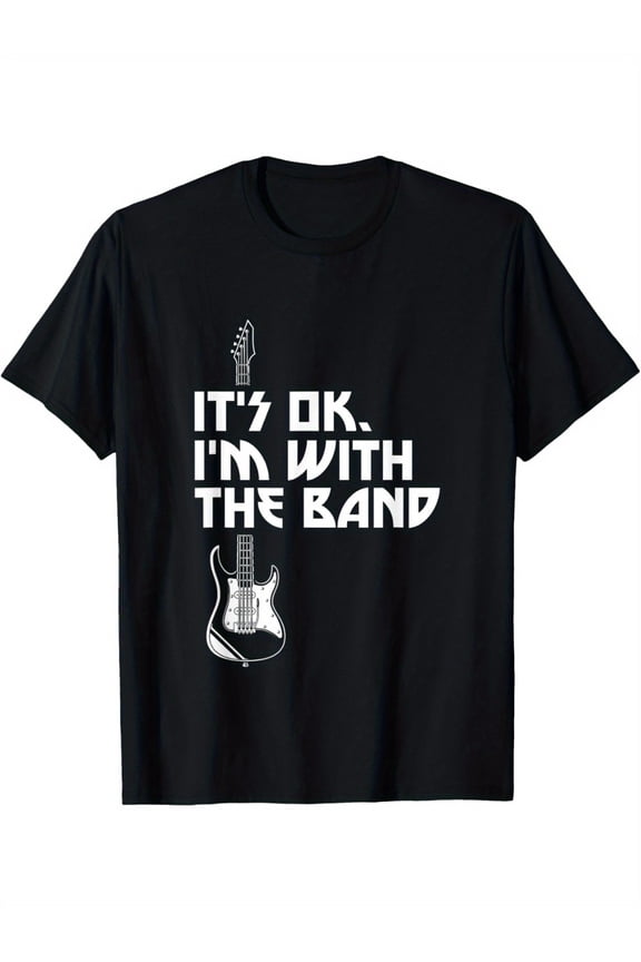 Men's Funny Music I'm With The Band Guitar Graphic T-Shirt