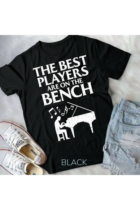 Men's Funny Musician Piano Best Players Bench T-Shirt