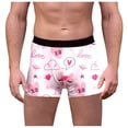 thumbnail image 1 of Men's Funny Novelty Heart Underwear Mens Boxer Briefs Comfortable Valentines Boxer For Men Light Pink M, 1 of 5