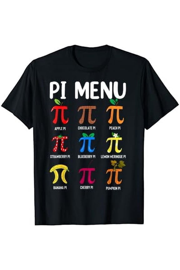 Men's Funny Pi Day Math Menu Science Pun Graphic T-Shirt