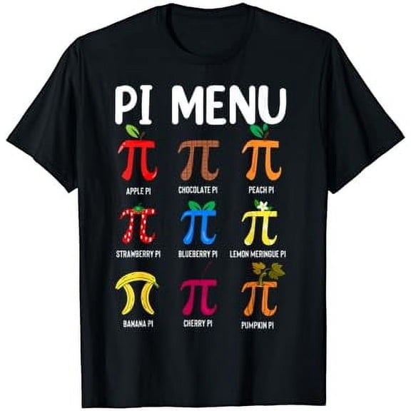 Men's Funny Pi Day Math Menu Science Pun Graphic T-Shirt