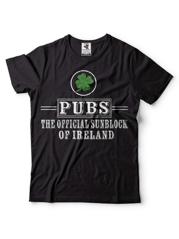 Men's Funny Pubs Official sunblock of ireland Tee shirt saint Patrick's day tee Irish Patriotic Tee (X-Large Black)