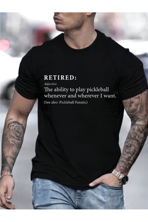 Men's Funny Retired Pickleball Definition Graphic T-Shirt
