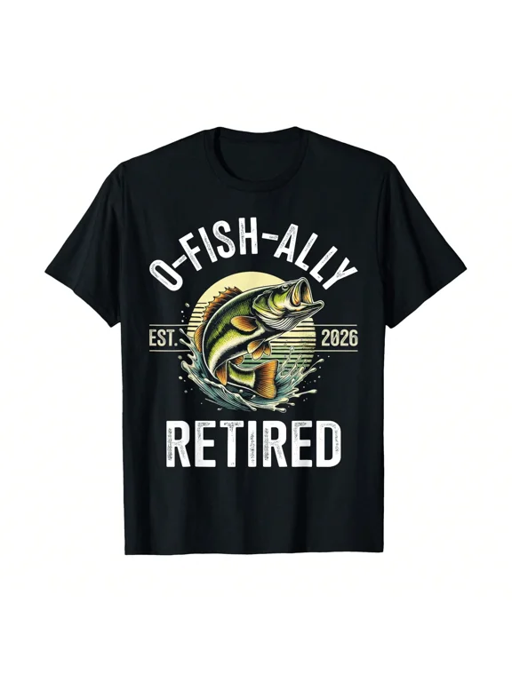 Men's Funny Retro Bass Fishing Retired T-Shirt
