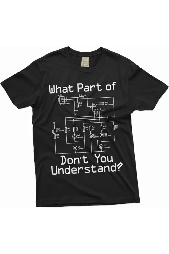 Men's Funny Science Electrical Engineering Schematic T-Shirt