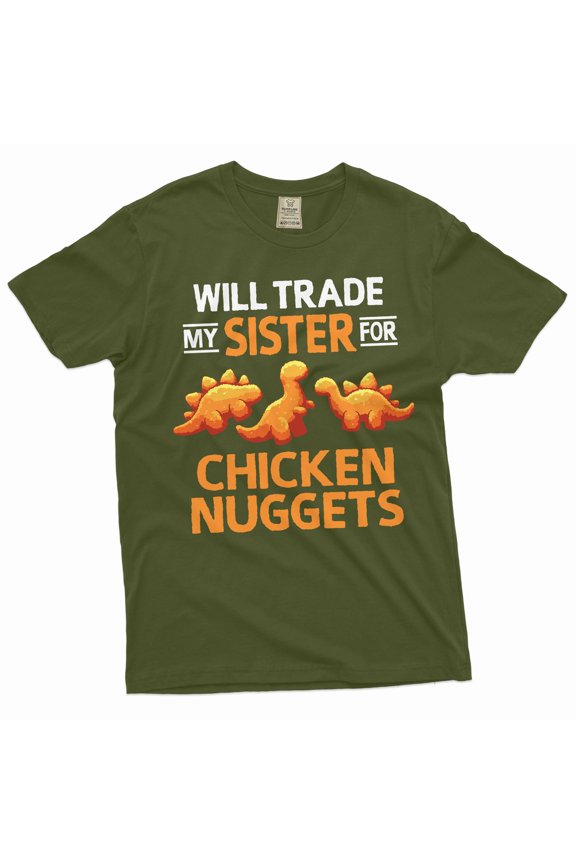 Men's Funny Shirt Brother Sister Shirts Humor Humorous Gifts Family Joke Tee Shirt For Him (Large Military Green)