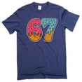 thumbnail image 1 of Men's Funny Six Seven 67 Internet meme T-shirt school college gen alpha funny tee (Large Navy Blue), 1 of 6