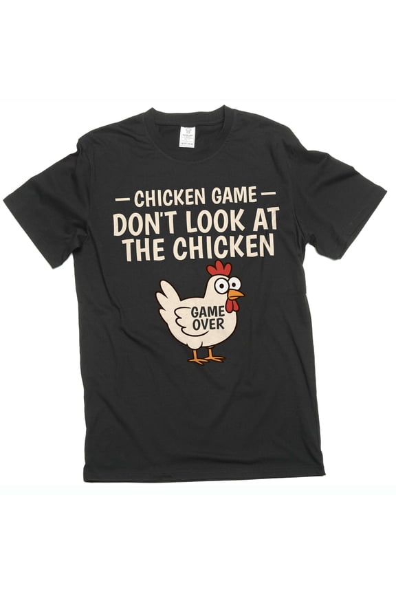 Men's Funny T-shirt Chicken Animal Shirt Humorous Joke T-Shirt Birthday Gift Ideas (Large Black)