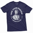 thumbnail image 1 of Men's Funny T-shirt Mediocrates meh good enough History philosophy of "good enough" Shirt (3X-Large Navy Blue), 1 of 7