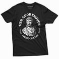 thumbnail image 1 of Men's Funny T-shirt Mediocrates meh good enough History philosophy of "good enough" Shirt (X-Large Black), 1 of 7