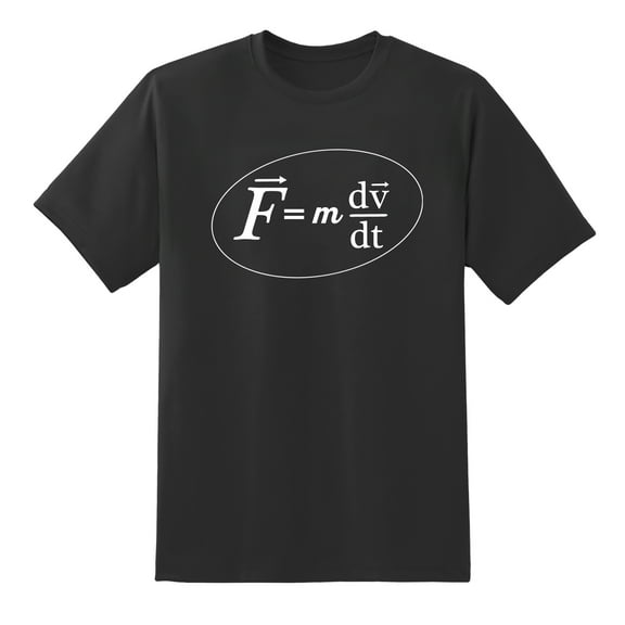 Men's Funny Tee F=mdv/dt Physics Science Kepler's Law Unisex Mens Graphic T Shirts Black,XL