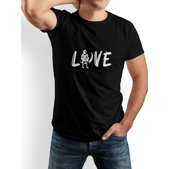 Men's Funny Tee Shirt Husband Birthday I Love My Wife Heart Cool Husband Women Gift T-Shirt Black S