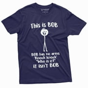 Men's Funny This Is Bob. Bob Has No Arms T-shirt Novelty Gifts Funny Shirt