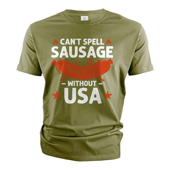 Men's Funny USA Shirt Fourth Of July Joke T-Shirt USA Patriotic Shirts Independence Day Shirt (4X-Large Military Green)