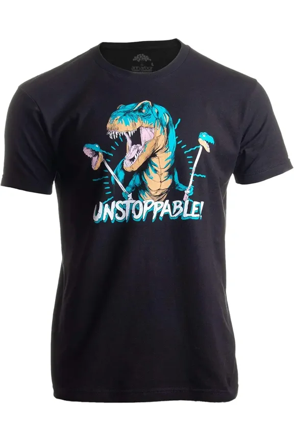 Men's Funny Unstoppable T-Rex Dinosaur Graphic T-Shirt