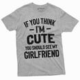 thumbnail image 1 of Men's Funny Valentine's Day Boyfriend T-shirt you should see my girlfriend T Shirt (X-Large Grey), 1 of 7