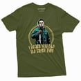 thumbnail image 1 of Men's Funny Valentine's day horror inspired T-shirt Michael the silent type funny valentine gift (Large Military Green), 1 of 7