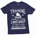 thumbnail image 1 of Men's Funny Viking Training T-shirt Nordic Norse Longship Thor Odin Tee Shirt (4X-Large Navy Blue), 1 of 5