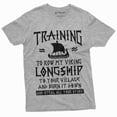 thumbnail image 1 of Men's Funny Viking Training T-shirt Nordic Norse Longship Thor Odin Tee Shirt (Small Grey), 1 of 6
