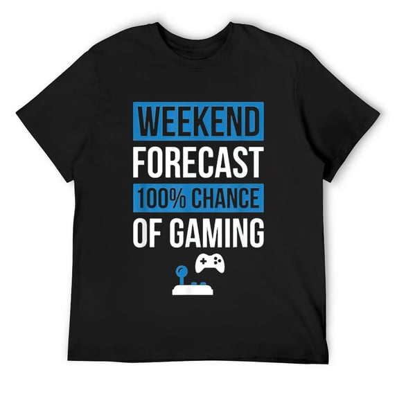 Men's Funny Weekend Forecast Gaming Graphic T-Shirt