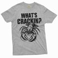 thumbnail image 1 of Men's Funny What's Crackin Lobster T-shirt Humor Humorous T-Shirt Sea Food T Shirt Crustacean Shirt (Large Grey), 1 of 7