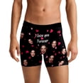 thumbnail image 1 of Men's Funny Wife Face Print Boxer Briefs Underwear Breathable Comfortable Valentine's Day Boxers Black L, 1 of 7