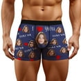 thumbnail image 1 of Men's Funny Wife Face Underwear Mens Boxer Briefs Valentine's Day Comfortable Boxer Novelty Pattern Printing Blue L, 1 of 6