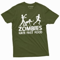 Men's Funny Zombies Hate Fast Food T-shirt Foodie Humor Shirt