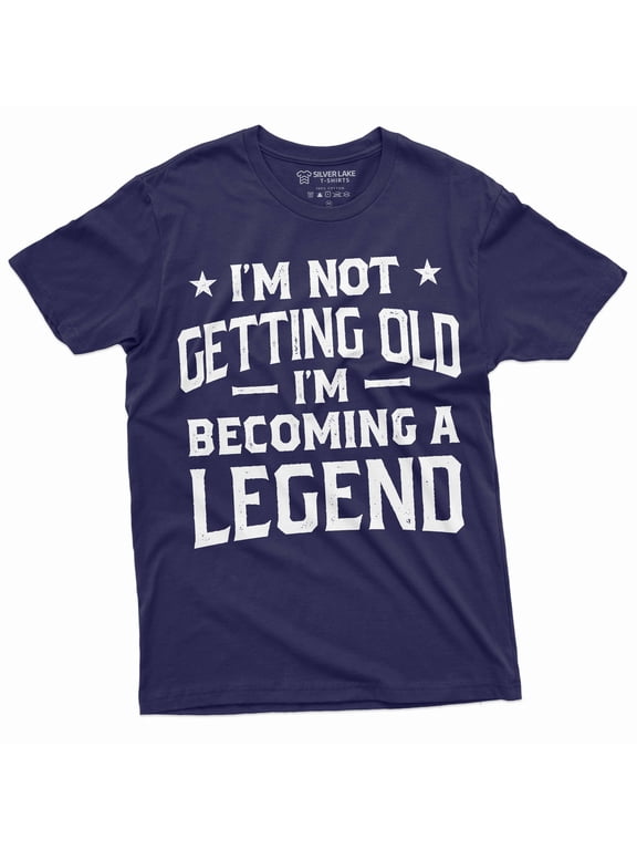 Men's Funny becoming legend getting old T-shirt Grandpa dad papa Birthday Father's day Gift Tee (X-Large Navy Blue)