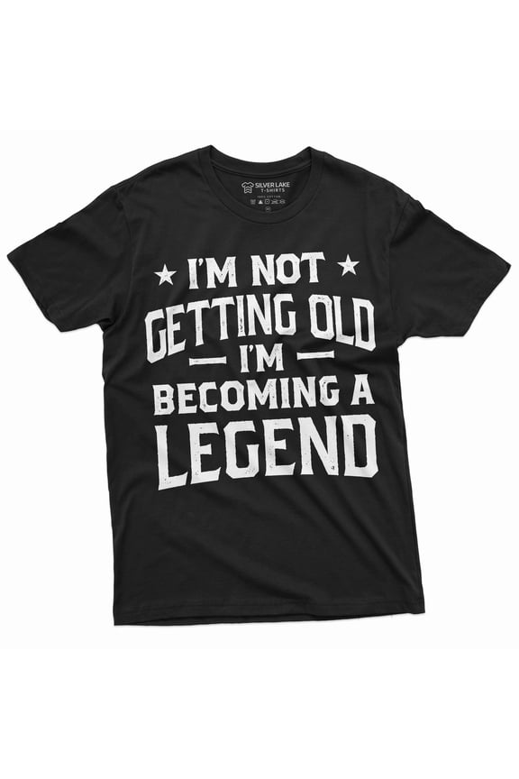 Men's Funny becoming legend getting old T-shirt Grandpa dad papa Birthday Father's day Gift Tee