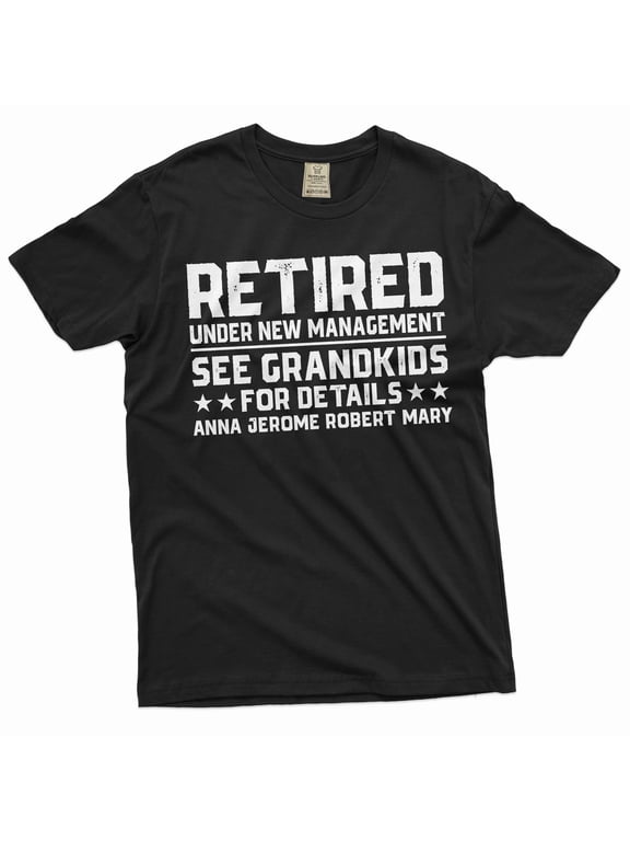Men's Funny custom retirement T-shirt custom grandkids names personalized gift shirt for grandpa