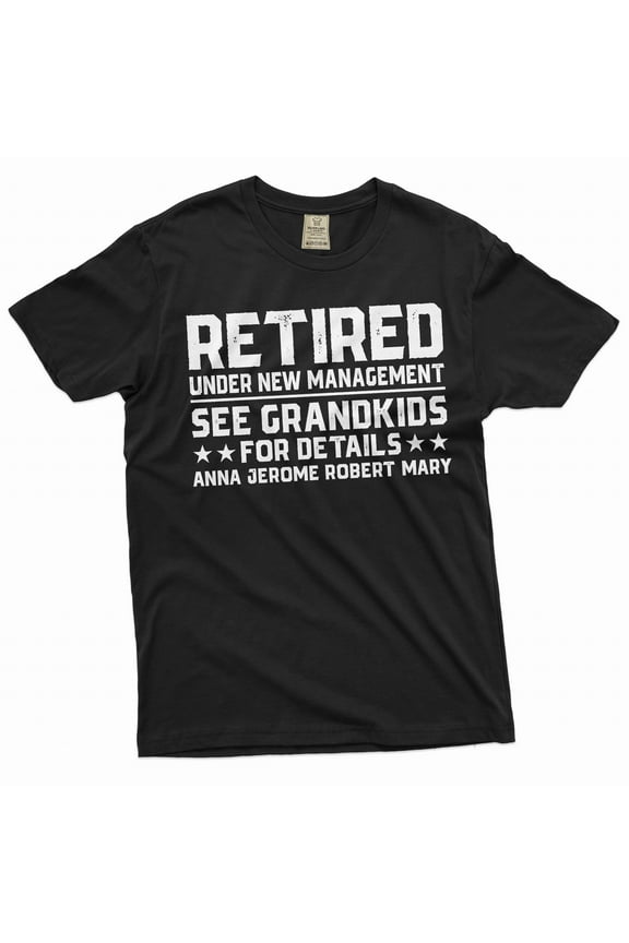 Men's Funny custom retirement T-shirt custom grandkids names personalized gift shirt for grandpa