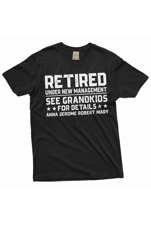 Men's Funny custom retirement T-shirt custom grandkids names personalized gift shirt for grandpa