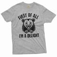 thumbnail image 1 of Men's Funny first of all I am a delight T-shirt Angry Opossum Funny tee shirt (4X-Large Grey), 1 of 7