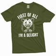 thumbnail image 1 of Men's Funny first of all I am a delight T-shirt Angry Opossum Funny tee shirt (Large Military Green), 1 of 7