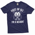 thumbnail image 1 of Men's Funny first of all I am a delight T-shirt Angry Opossum Funny tee shirt (Small Navy Blue), 1 of 7