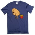 thumbnail image 1 of Men's Funny fried potato T-shirt how to make potato fries foodie humorous tee (Large Navy Blue), 1 of 6