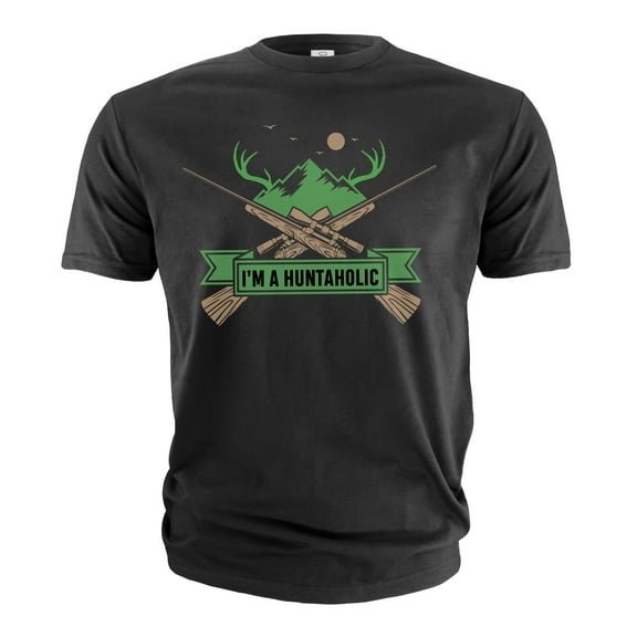 Men's Funny huntaholic T-shirt Hunting Deer funny T-shirt gift for him hunter shirt