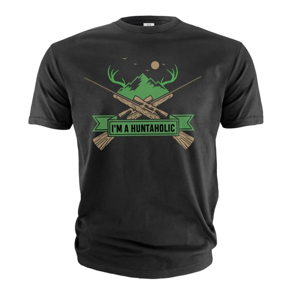 Men's Funny huntaholic T-shirt Hunting Deer funny T-shirt gift for him hunter shirt