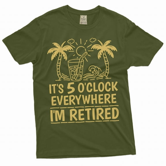 Men's Funny retirement T-shirt Grandpa Papa Dad retiree gift Christmas Father's day birthday gift (Large Military Green)